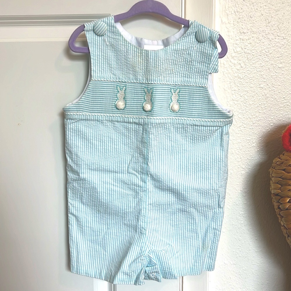Smocked by Stelly Belly Easter Shortall Size:18M